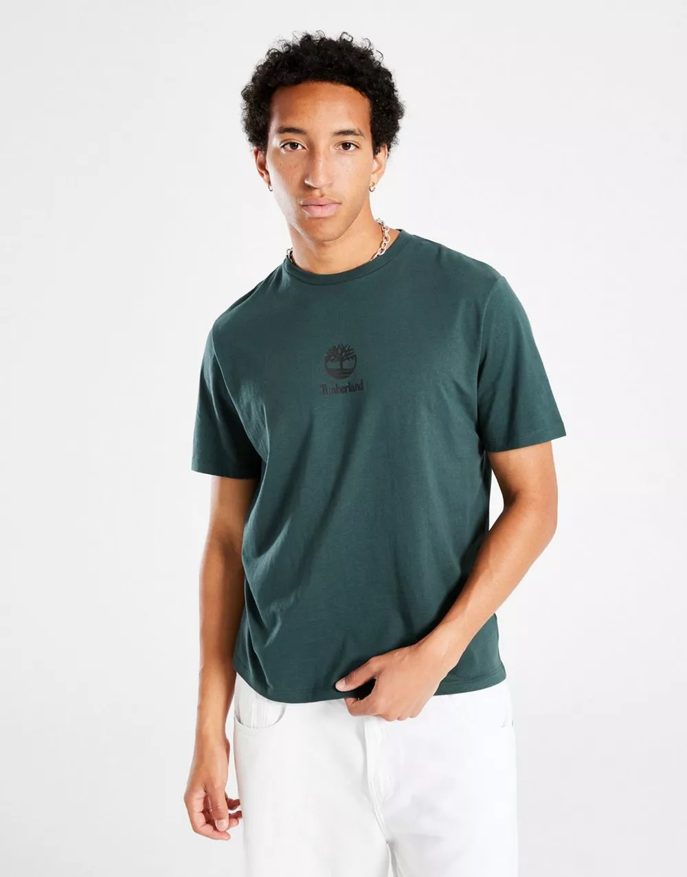 TIMBERLAND ФУТБОЛКА NEW SMALL LOGO PRINT SS TEE GREEN GABLES, фото 1 з 5