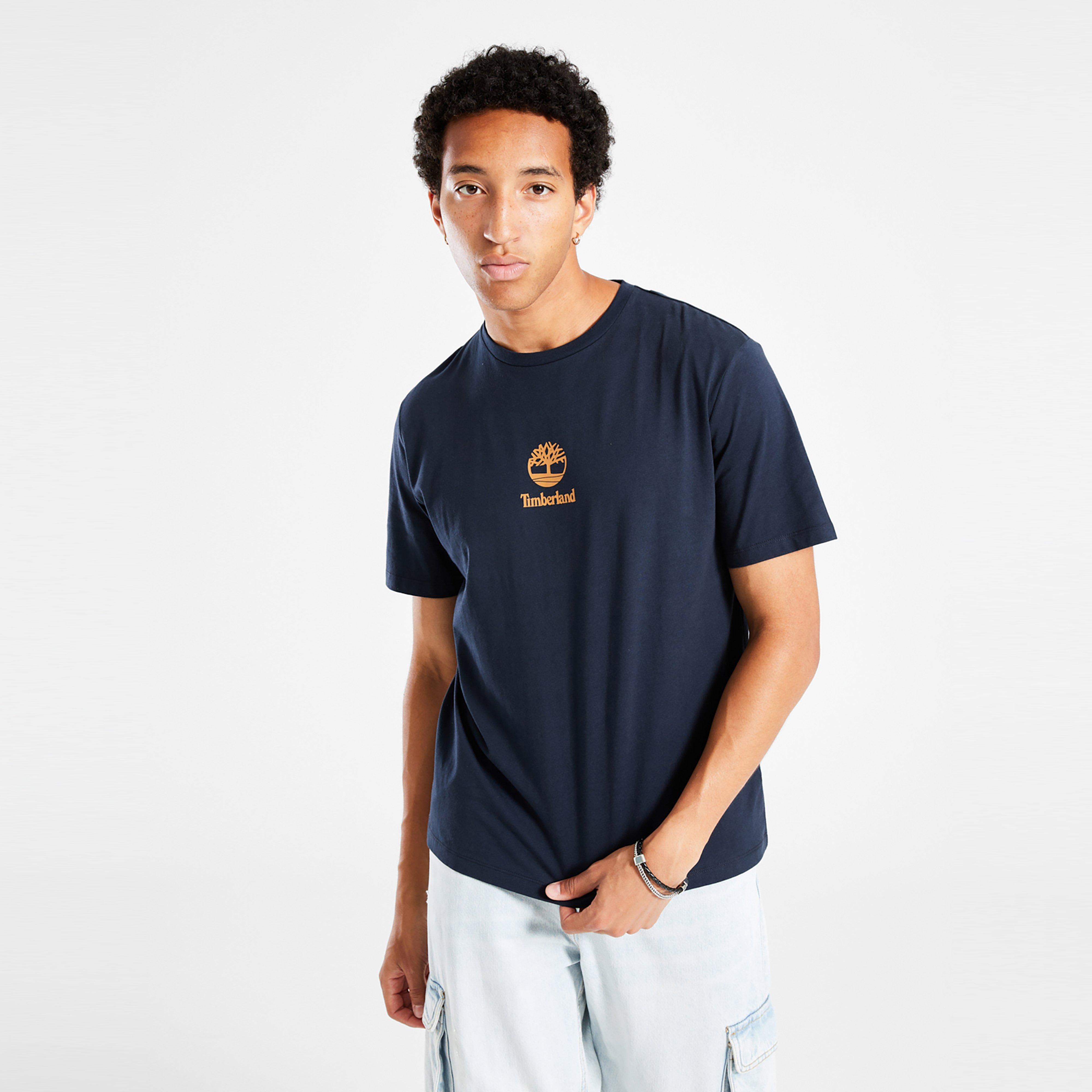 Férfi póló TIMBERLAND PÓLÓ NEW SMALL LOGO PRINT SS TEE DARK SAPPHIRE WH