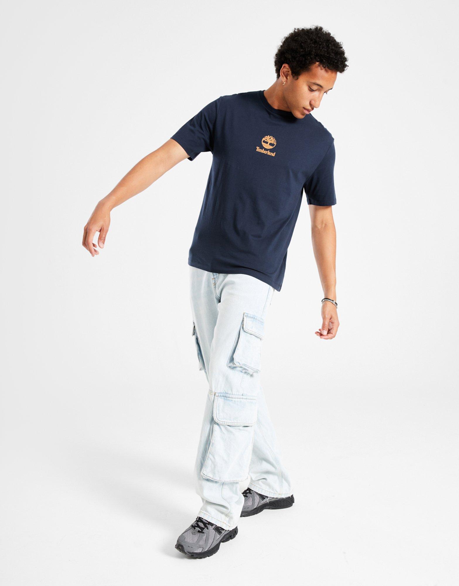 Férfi póló TIMBERLAND PÓLÓ NEW SMALL LOGO PRINT SS TEE DARK SAPPHIRE WH TB0A6WWTT271 Sötétkék