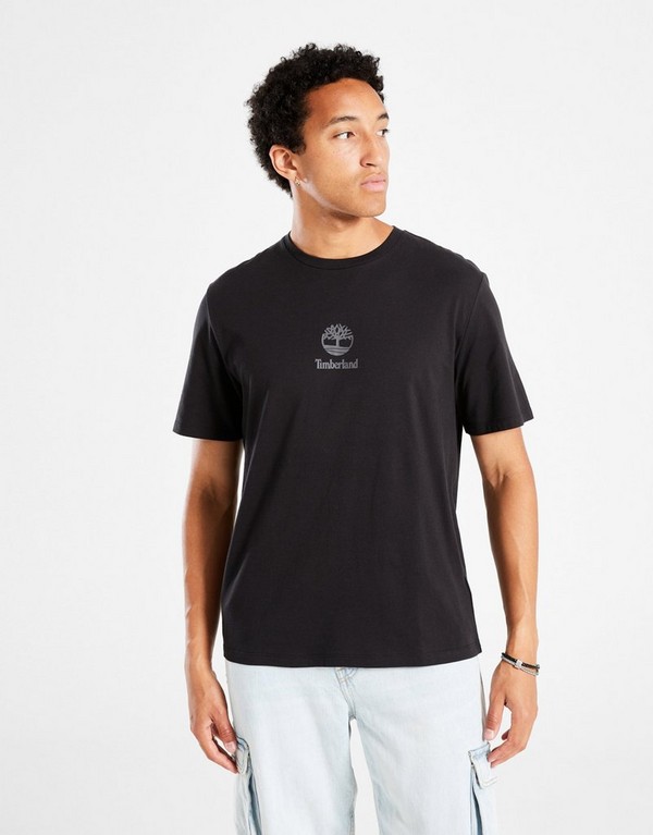 Timberland Tričko New Small Logo Print Ss Tee Black Pavement