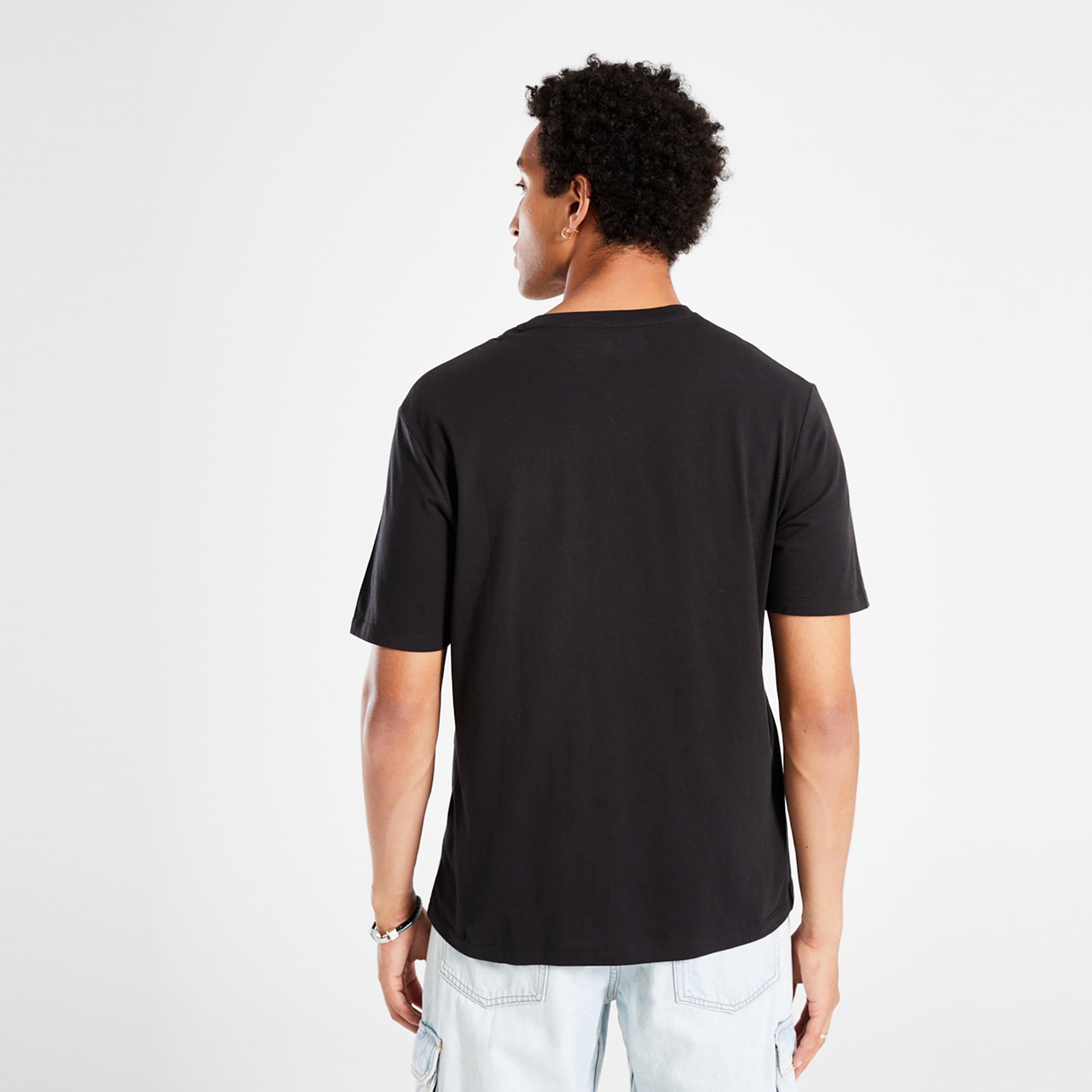 Férfi póló TIMBERLAND PÓLÓ NEW SMALL LOGO PRINT SS TEE BLACK PAVEMENT