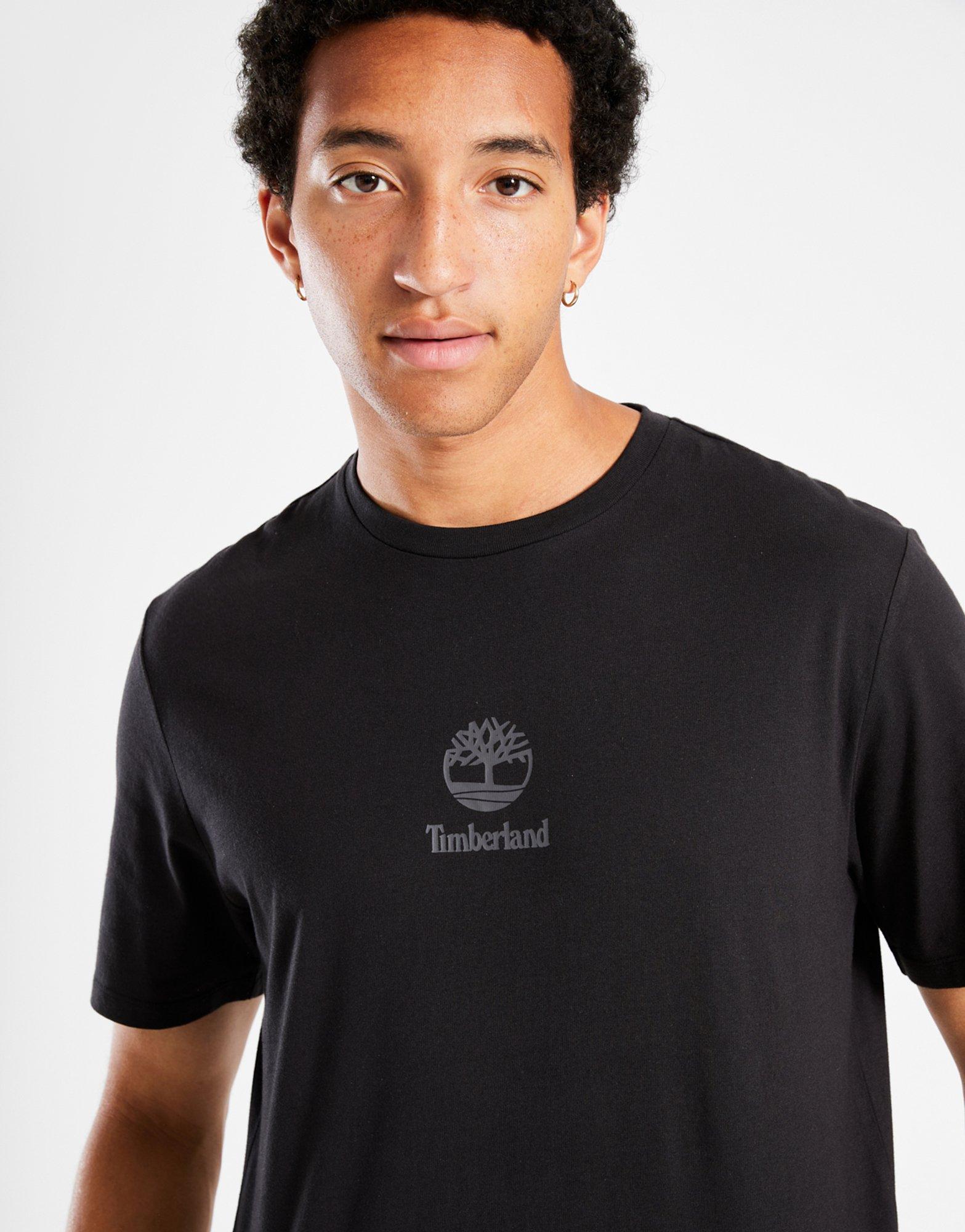 Timberland Tričko New Small Logo Print Ss Tee Black Pavement
