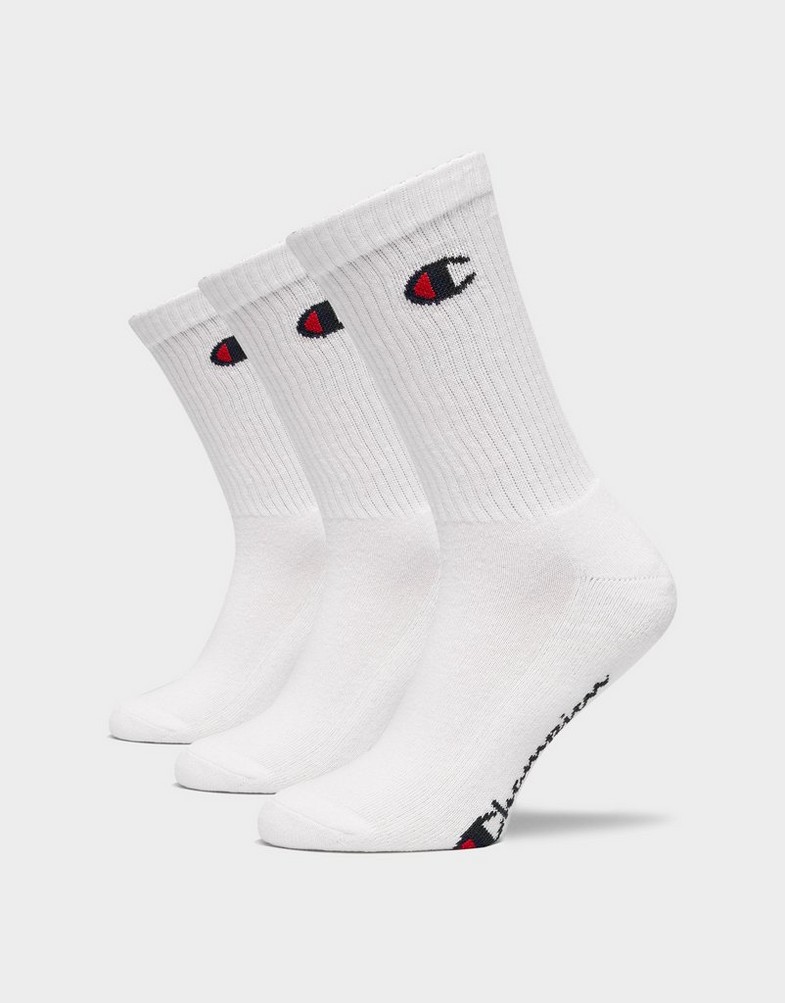 Dámské ponožky CHAMPION PONOŽKY 3PK CREW SOCKS U24558WW001 Bílá