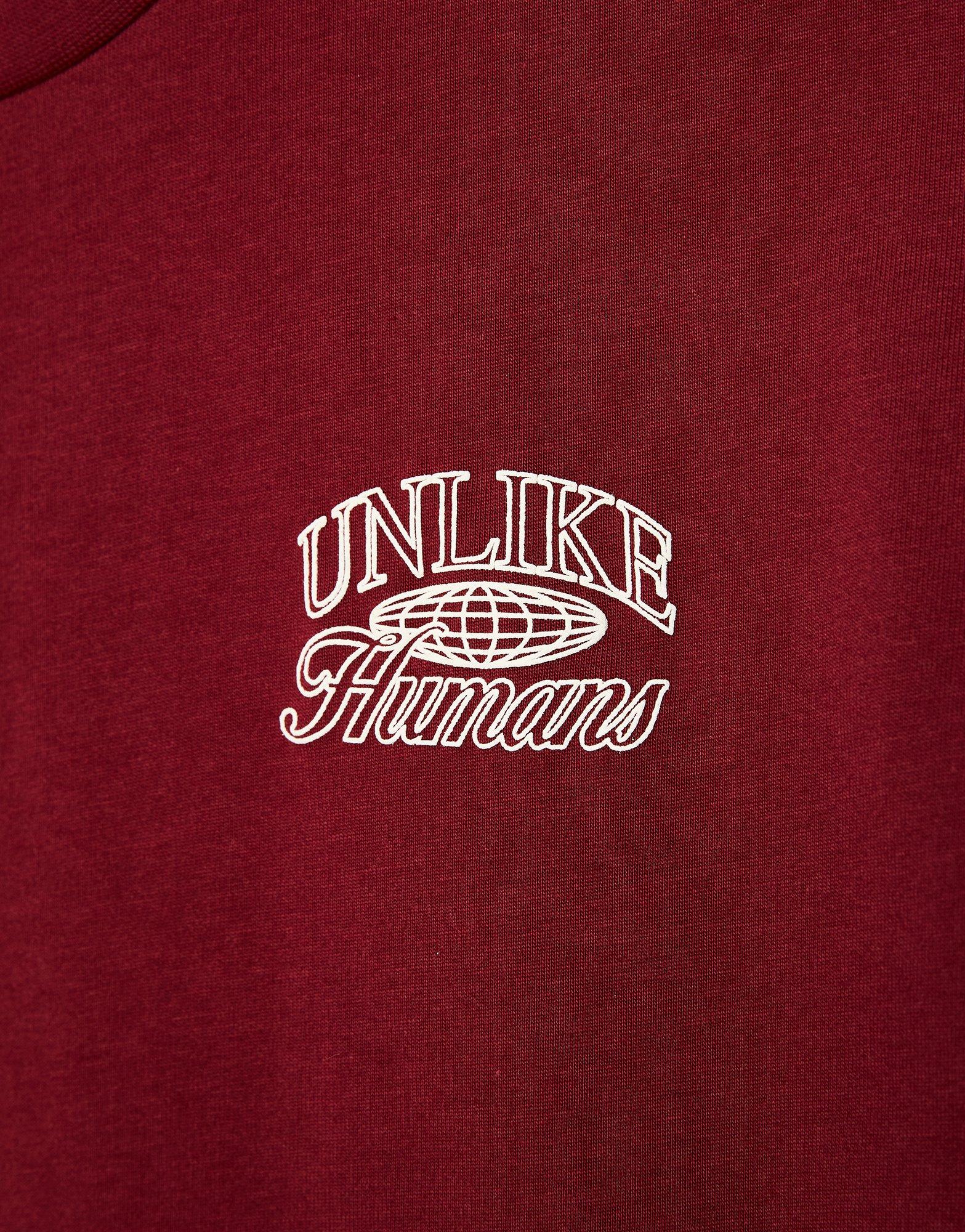 Koszulka, t-shirt dziecięcy UNLIKE HUMANS T-SHIRT INTER TEE DROPPED SHOULDER ULHTJB10368660 Bordowy