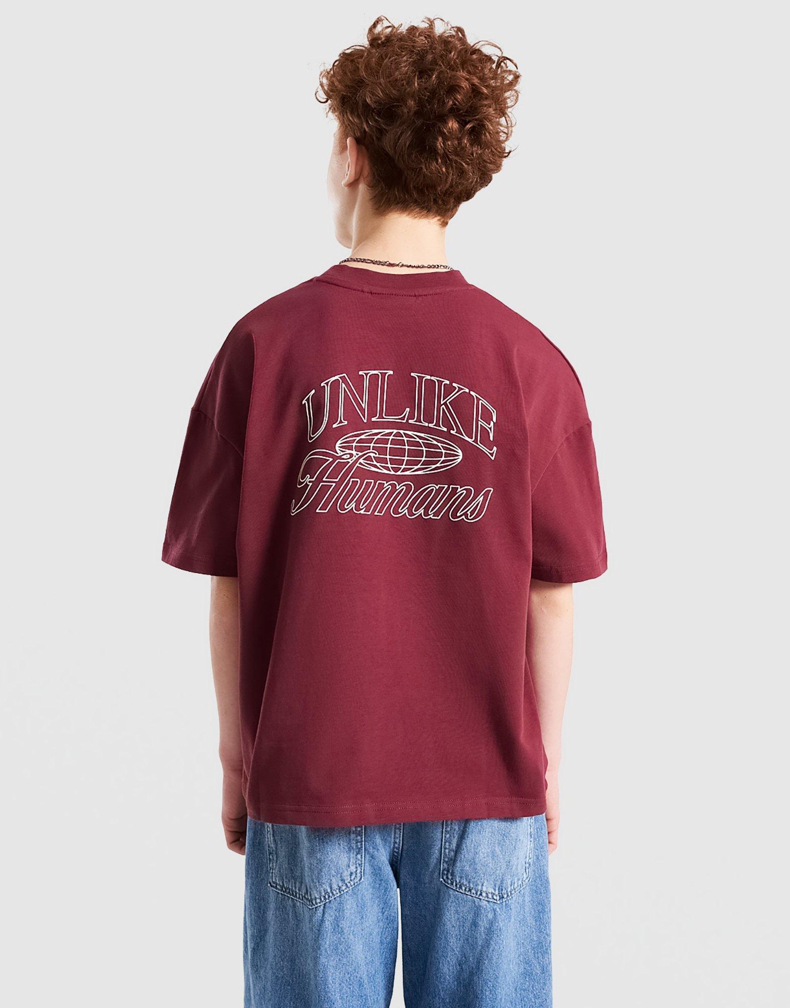 Детска тениска UNLIKE HUMANS ТЕНИСКА INTER TEE DROPPED SHOULDER ULHTJB10368660 Бордо