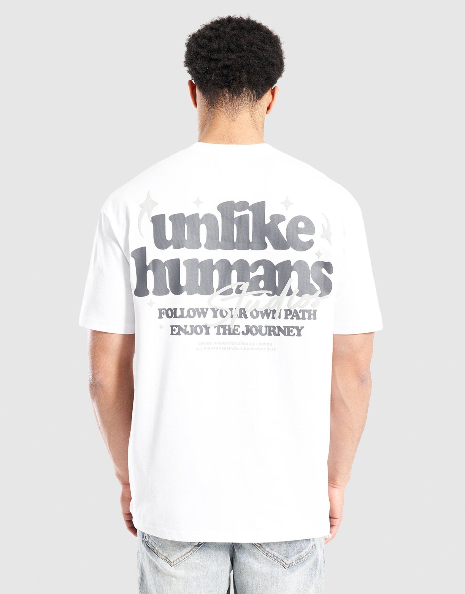 Koszulka, t-shirt męski UNLIKE HUMANS T-SHIRT CRAFTED TEE WHT-WBL ULHTM10325774 Biały