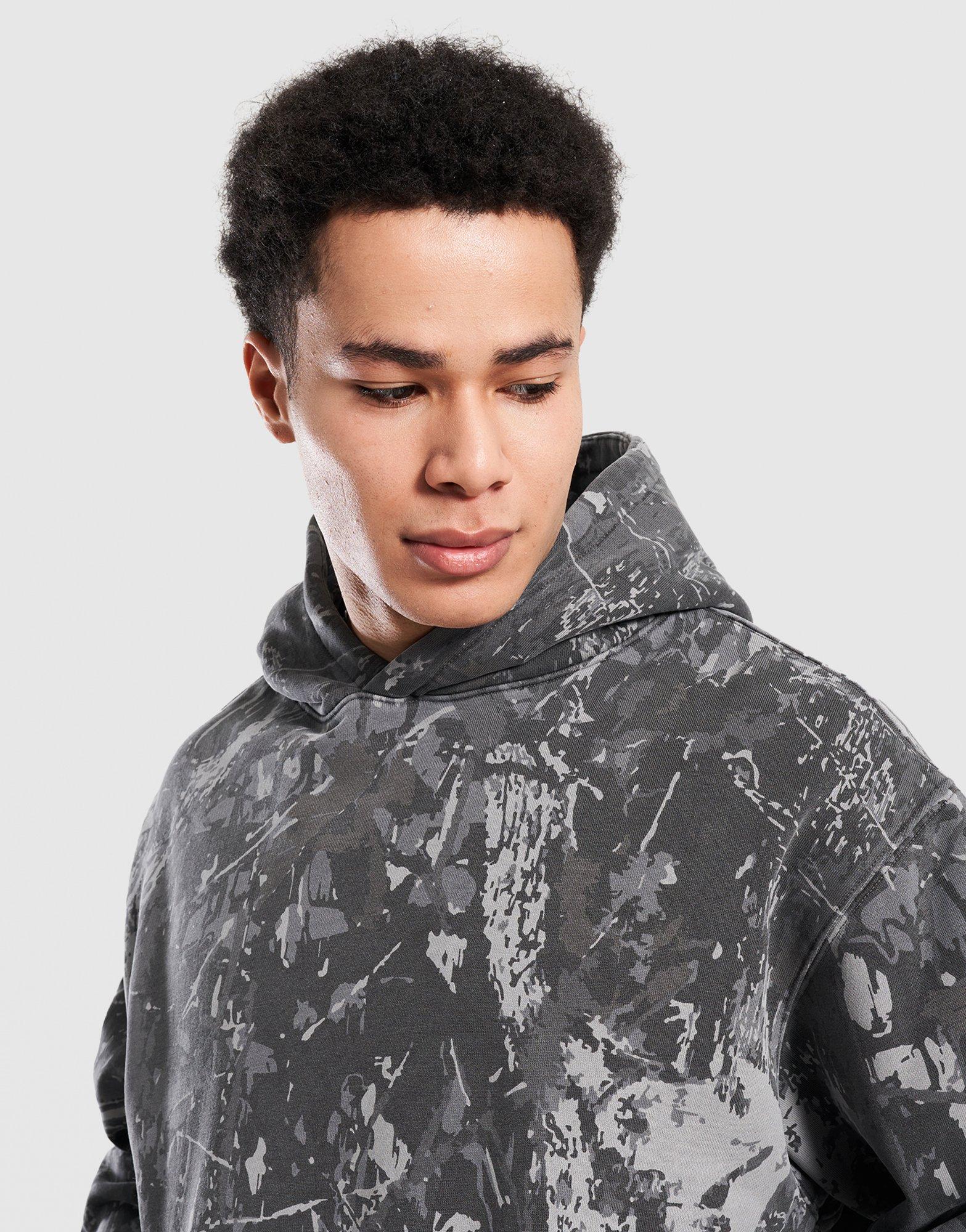 Bluza męska UNLIKE HUMANS BLUZA Z KAPTUREM WESSEX HD CAMO-RTC ULHTM10458899 Czarny