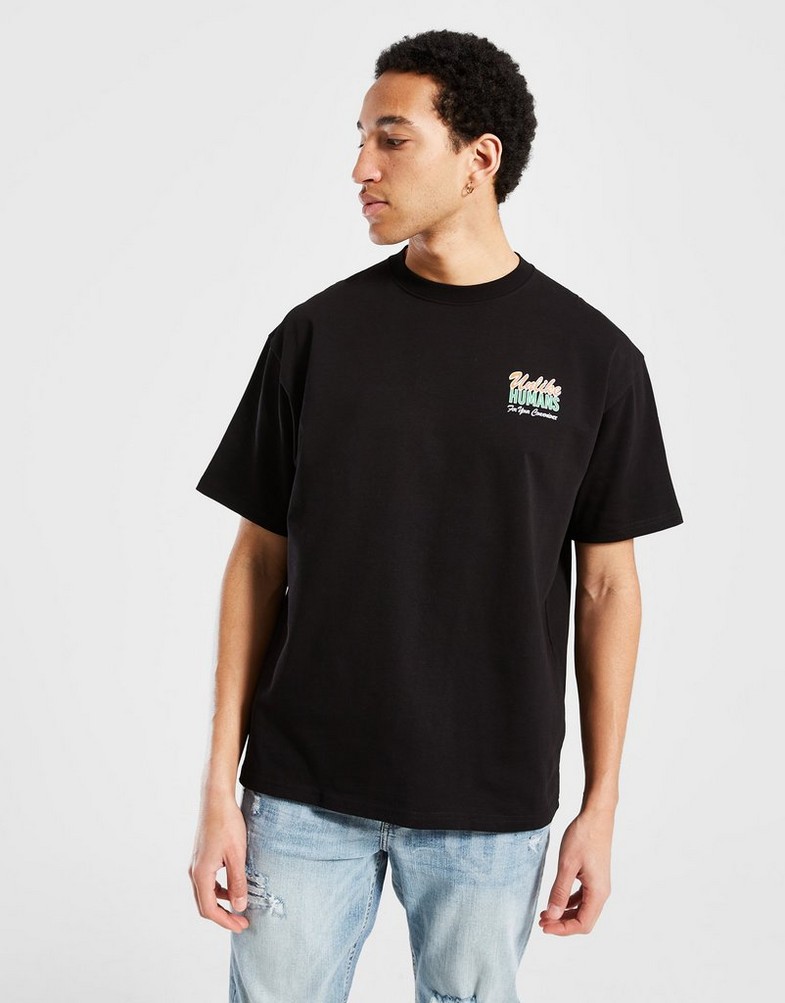 Koszulka, t-shirt męski UNLIKE HUMANS T-SHIRT BODEGA TEE BLK-BLK T-SHIRT ULTHM10175007 Czarny