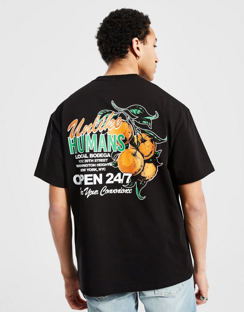 Koszulka, t-shirt męski UNLIKE HUMANS T-SHIRT BODEGA TEE BLK-BLK T-SHIRT ULTHM10175007 Czarny