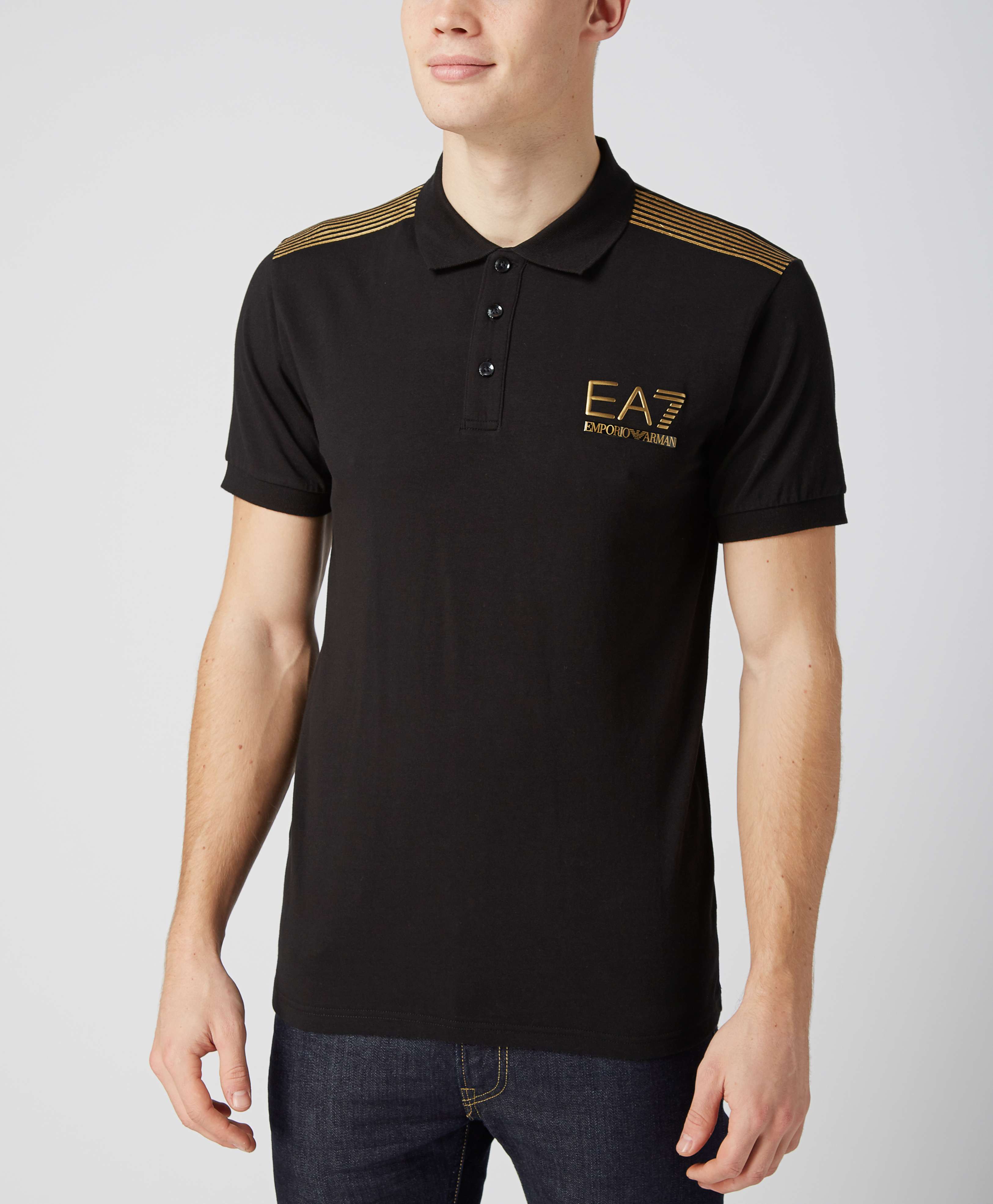 ea7 black and gold t shirt