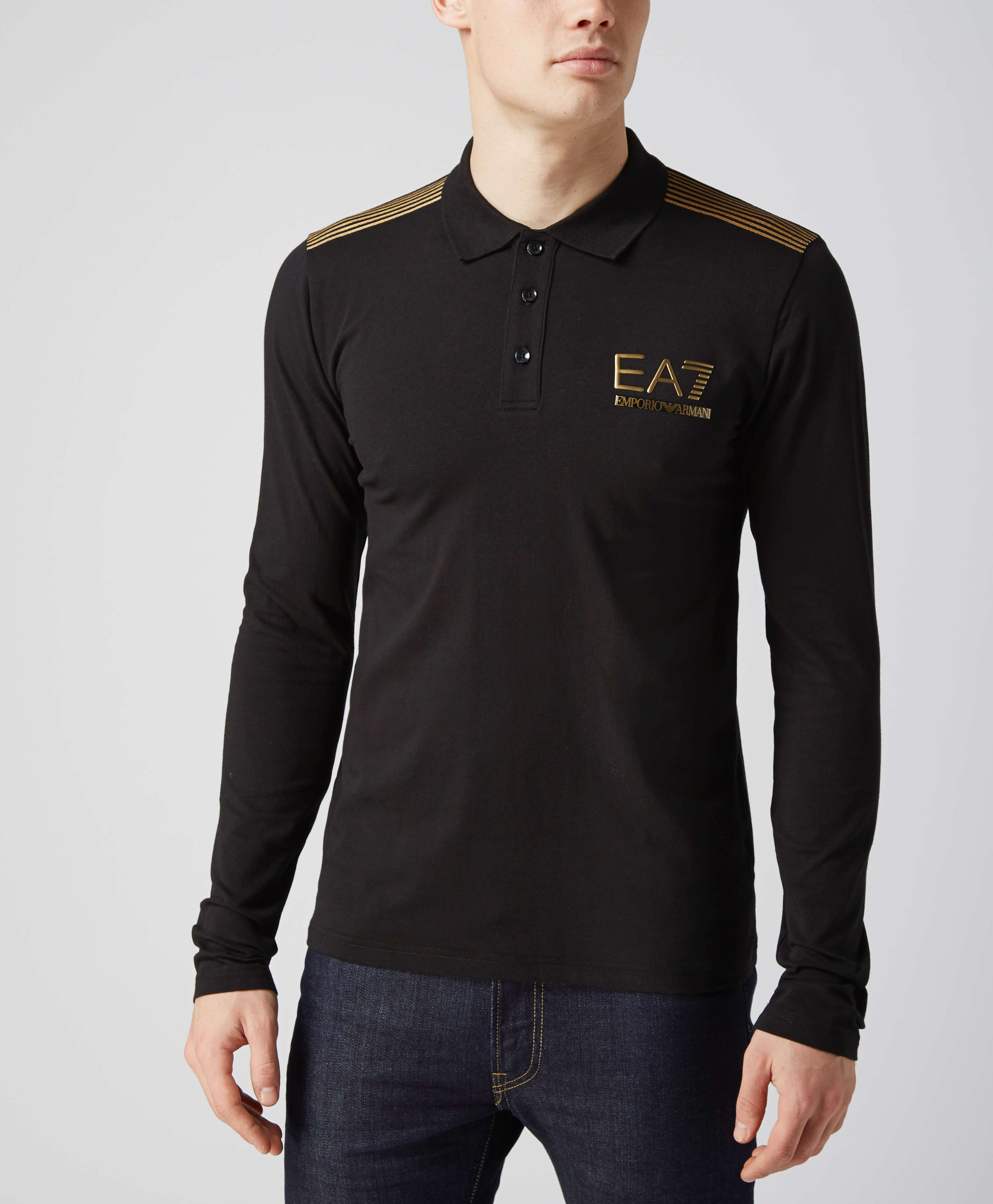 ea7 black and gold t shirt