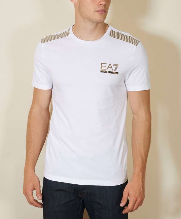 ea7 black and gold t shirt