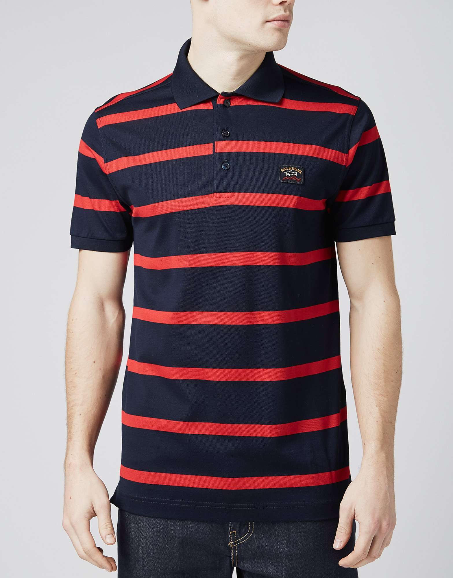 Paul and Shark Stripe Polo Shirt | scotts Menswear