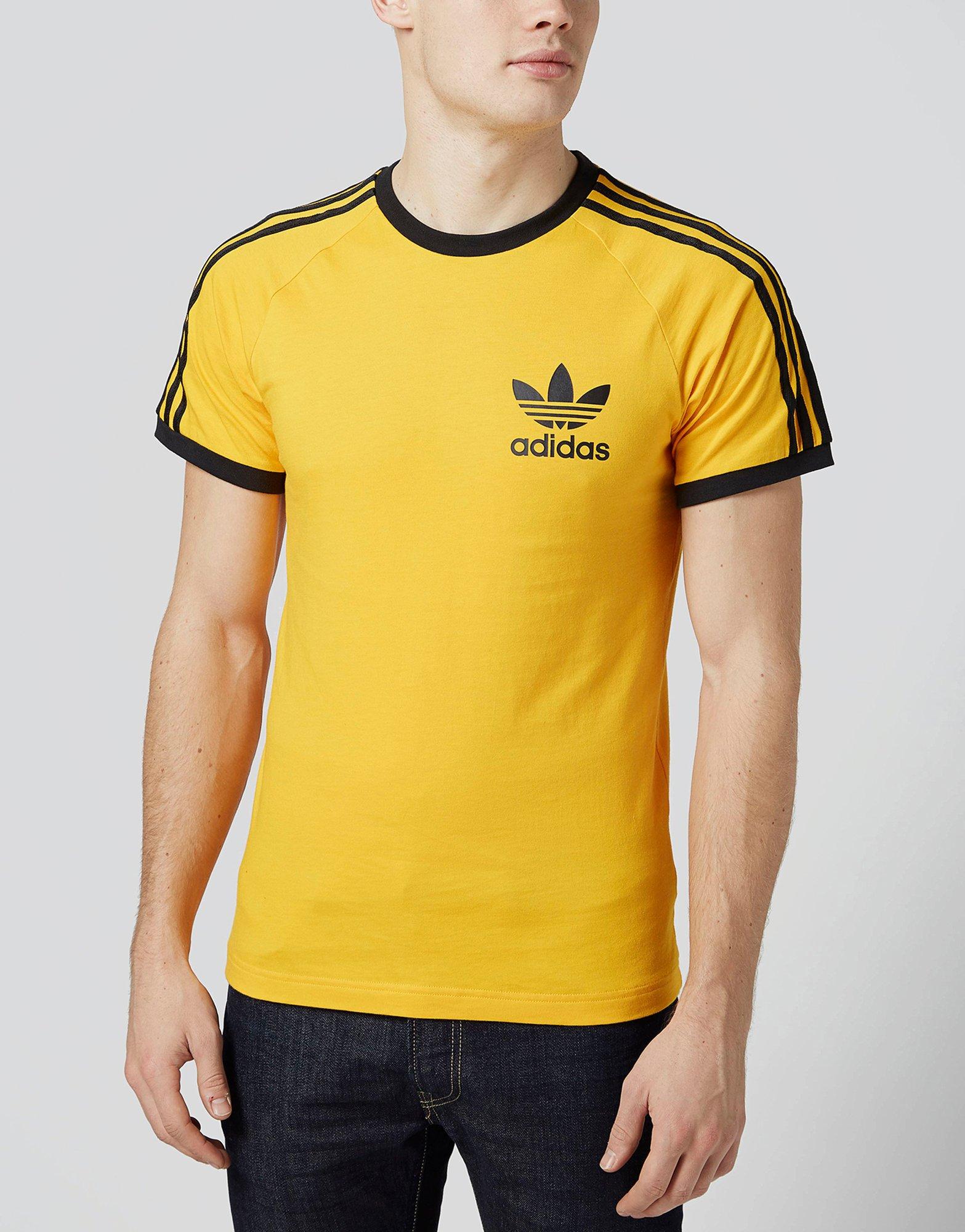 adidas trefoil 3 stripes t shirt in gold