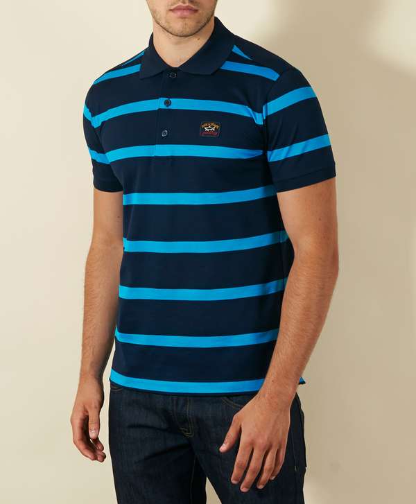 Paul and Shark Stripe Polo Shirt Exclusive scotts Menswear