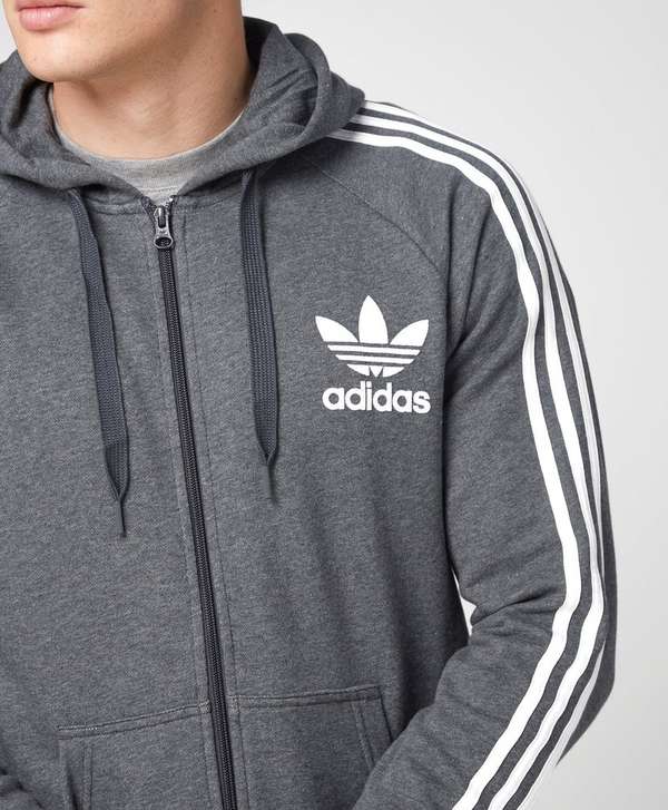 adidas originals mens california full zip hoodie dark grey heather