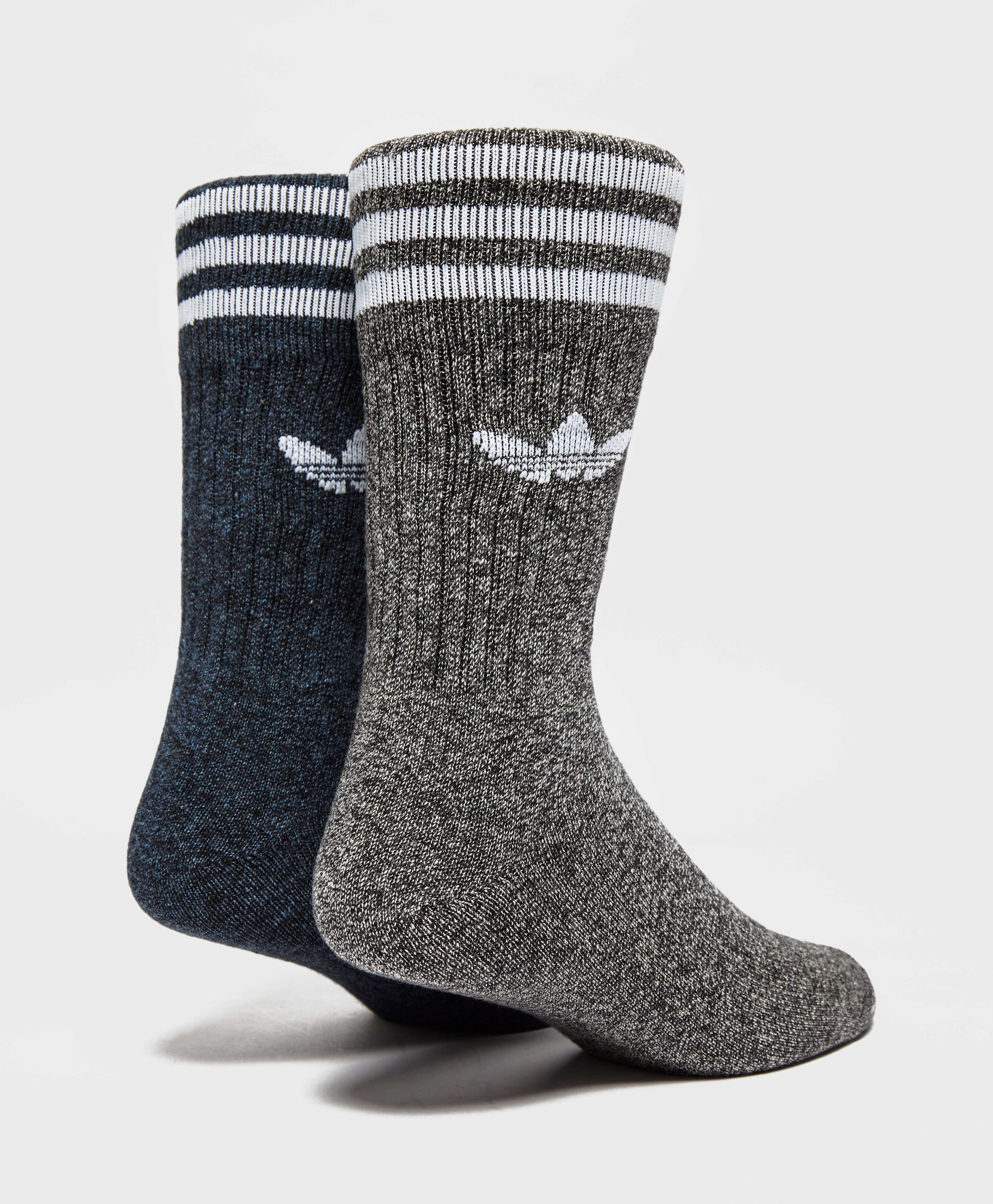 adidas Originals 2 Pack Socks Melange Grey scotts Menswear