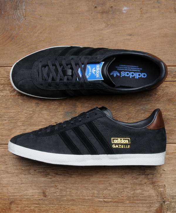 adidas originals gazelle og leather black and gold adidas originals gazelle og leather black and gold