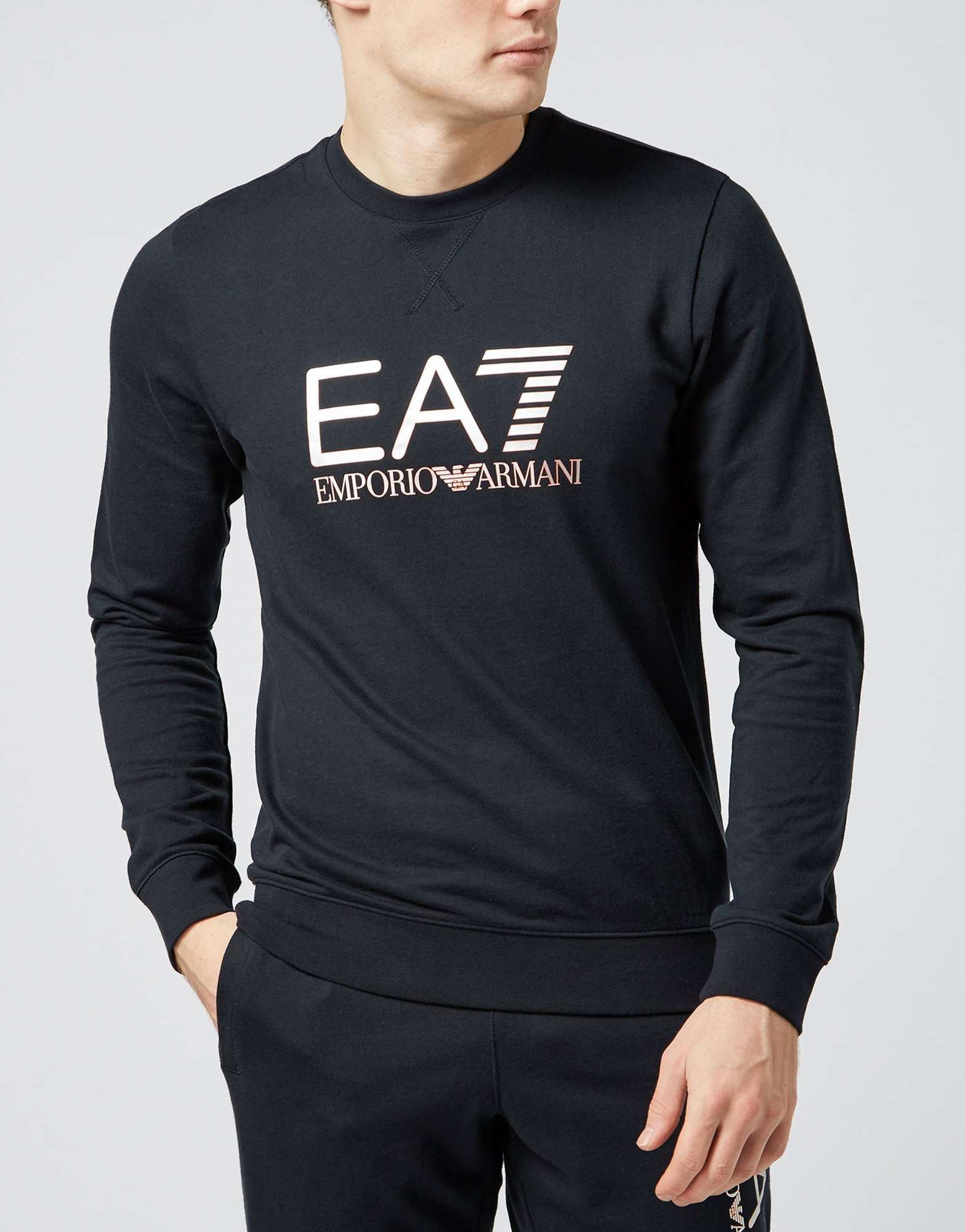 Emporio Armani EA7 Vis Silver Crew Sweatshirt | scotts Menswear