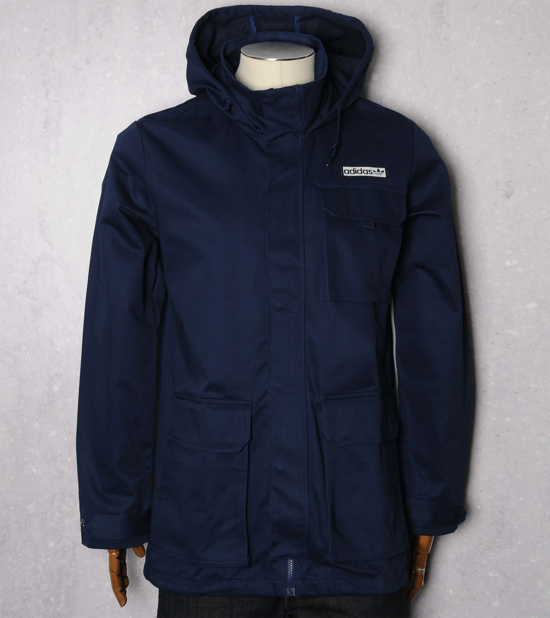 adidas originals parka coat in navy
