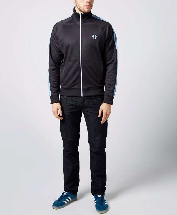 black fred perry track top