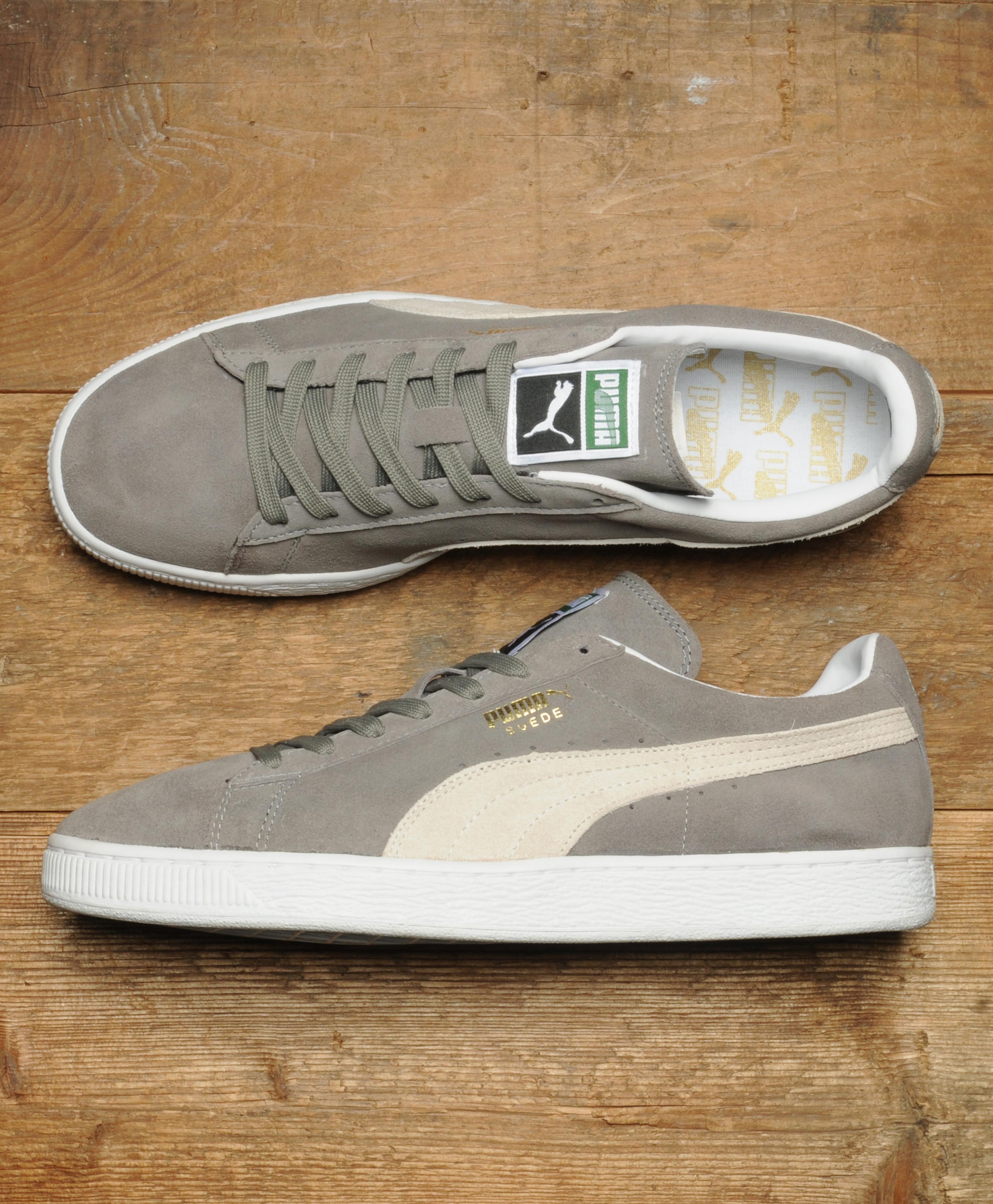 puma suede grey and white