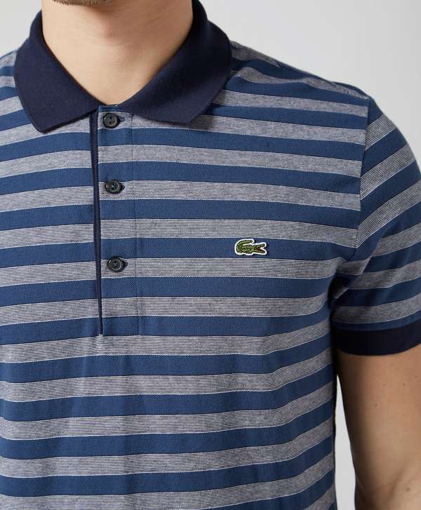 Lacoste Stripe Contrast Fabric Polo Shirt | scotts Menswear