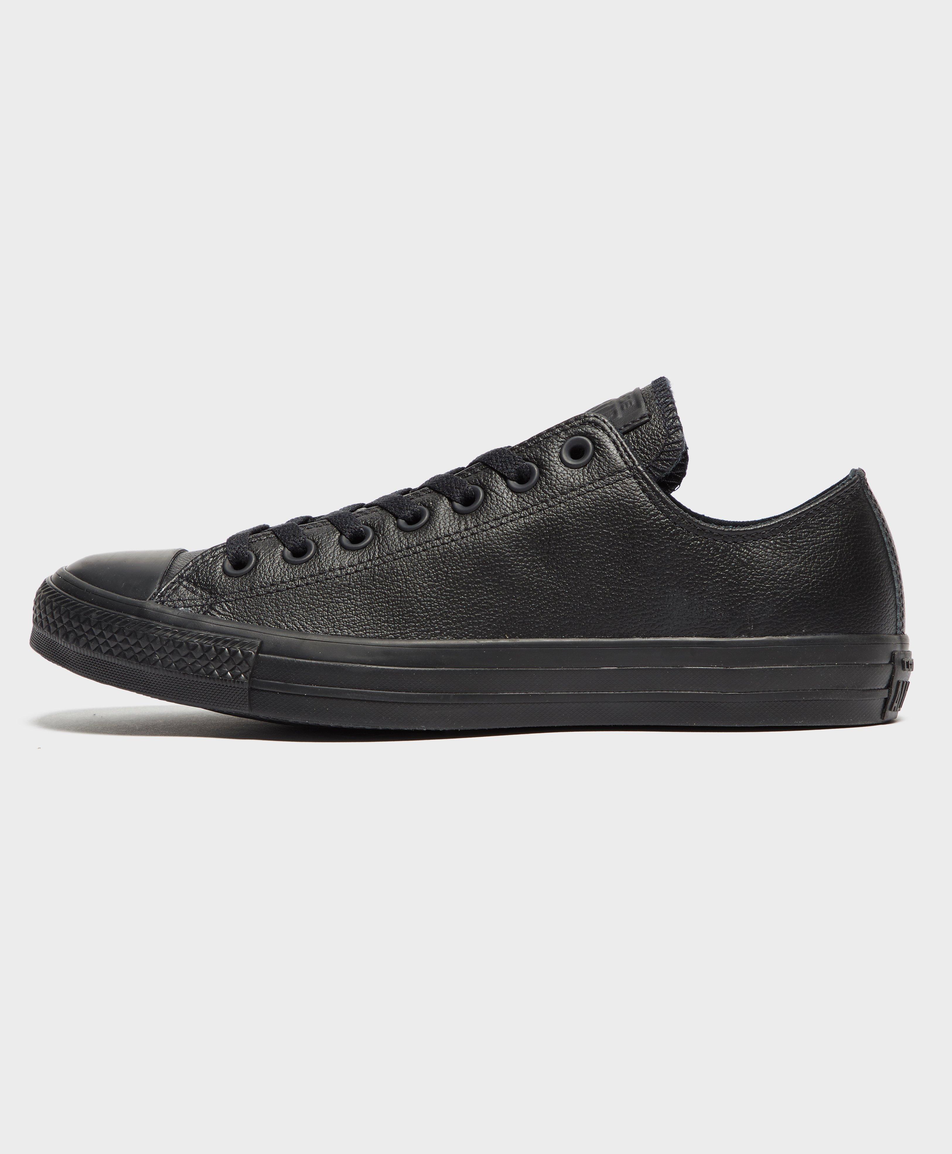 black leather plimsolls