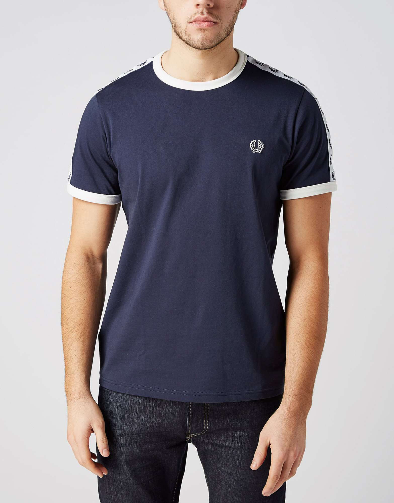  Fred  Perry  Taped  Retro Ringer  T  Shirt  scotts Menswear