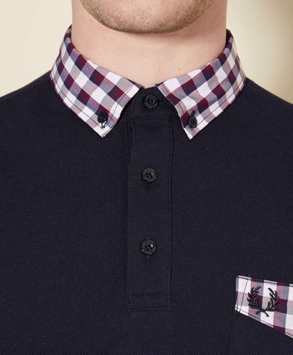 fred perry checked long sleeve shirt