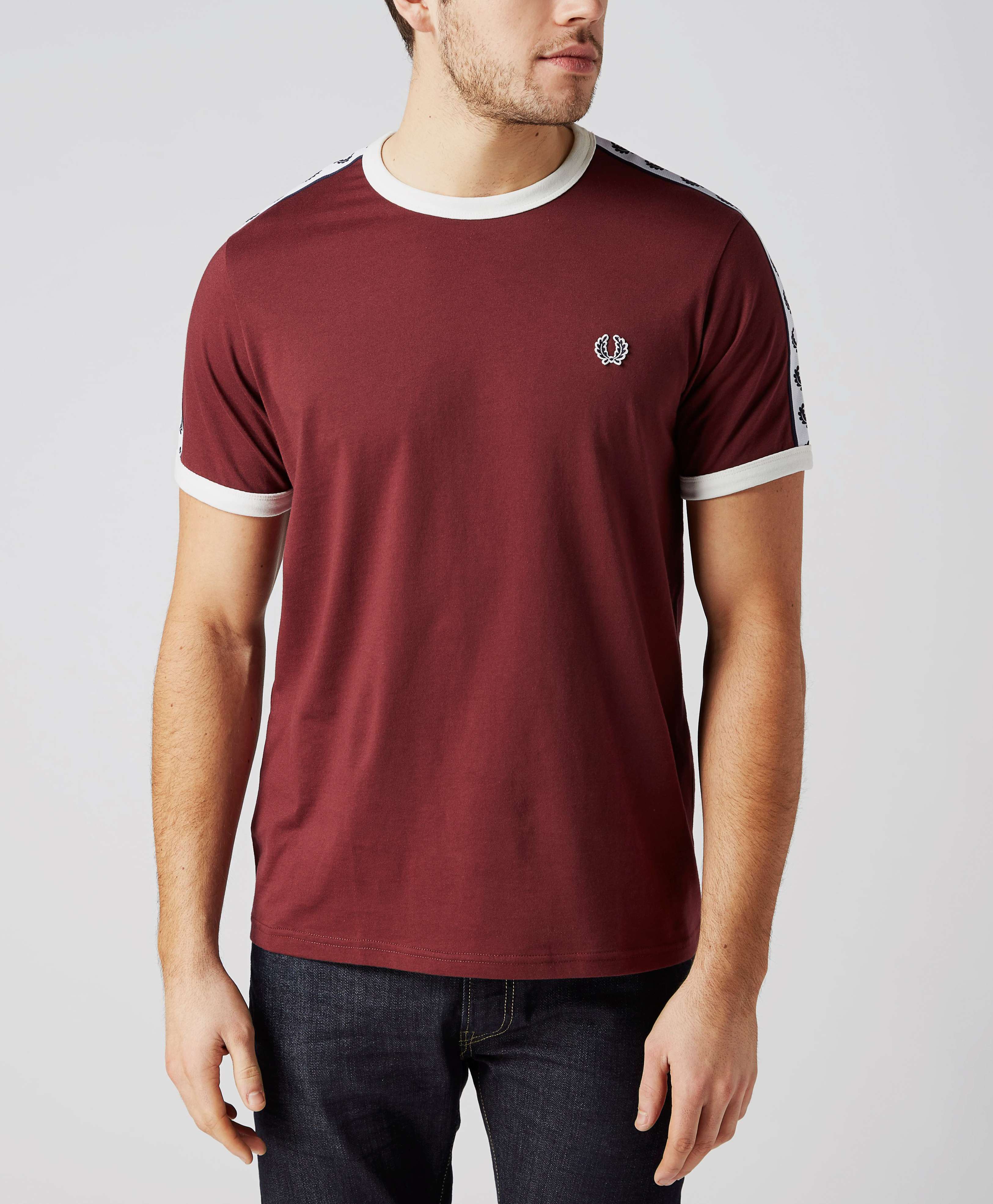  Fred  Perry  Taped  Retro Ringer  T  Shirt  scotts Menswear