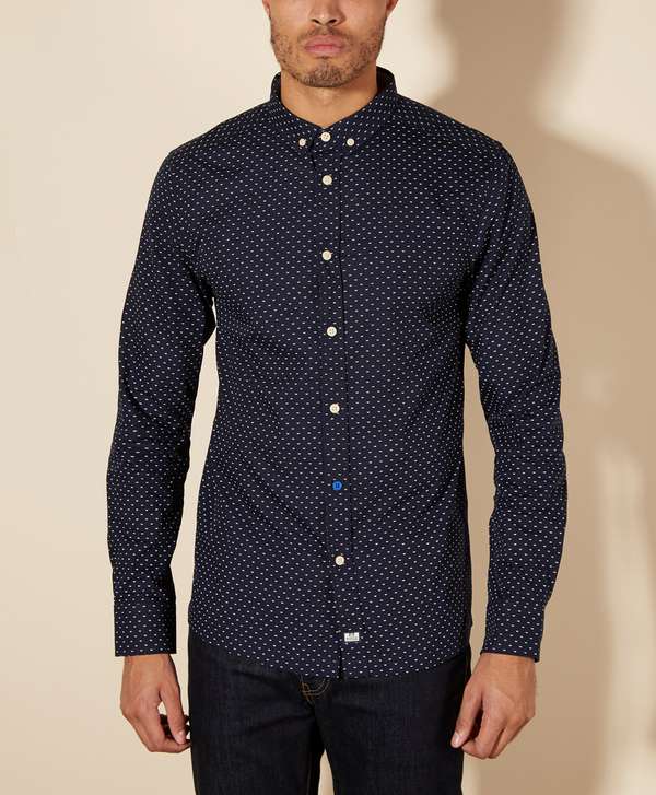 Weekend Offender Witkin Print Long Sleeve Shirt | scotts Menswear