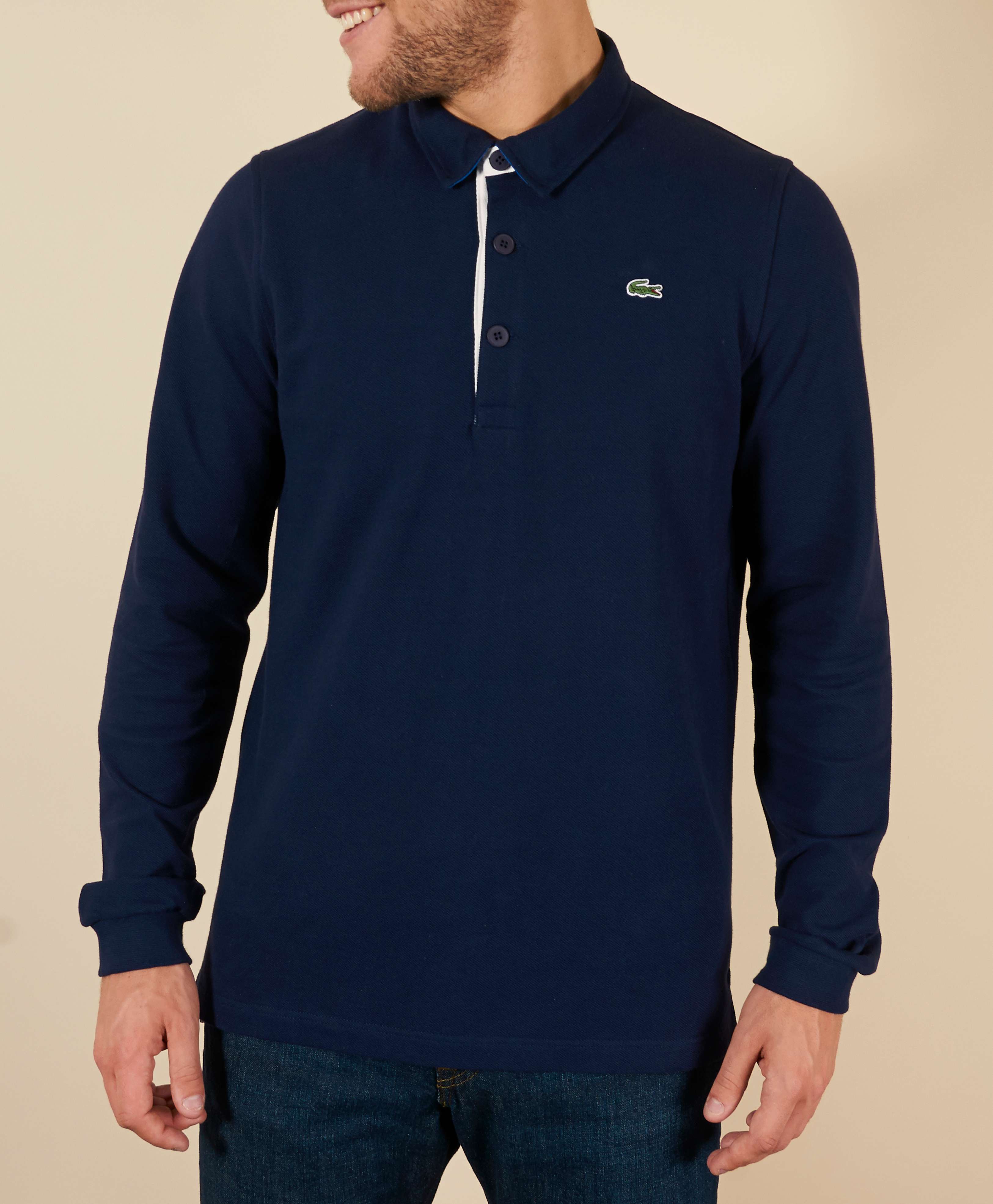 Lacoste Rugby Long Sleeve Polo Shirt scotts Menswear