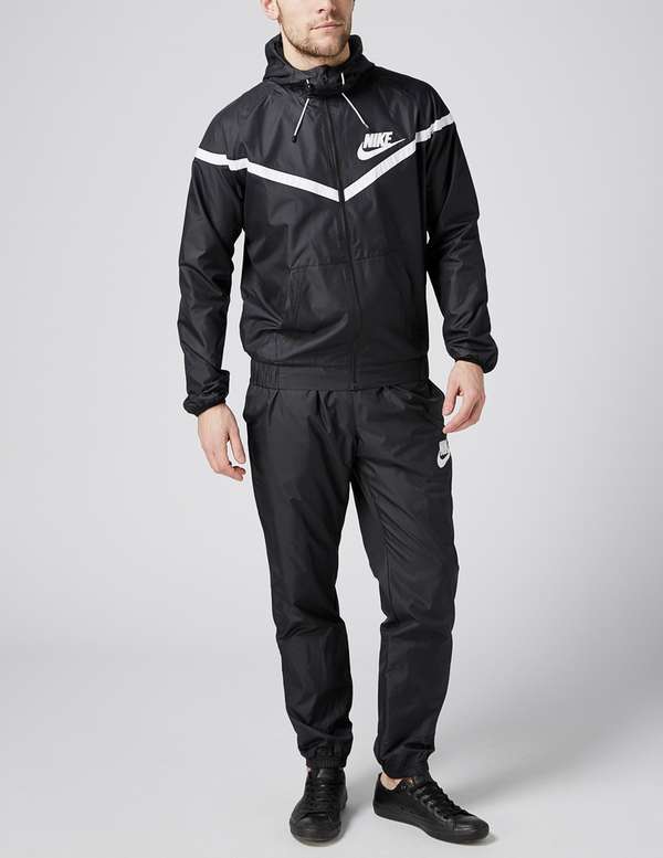 mens nike tracksuit set black