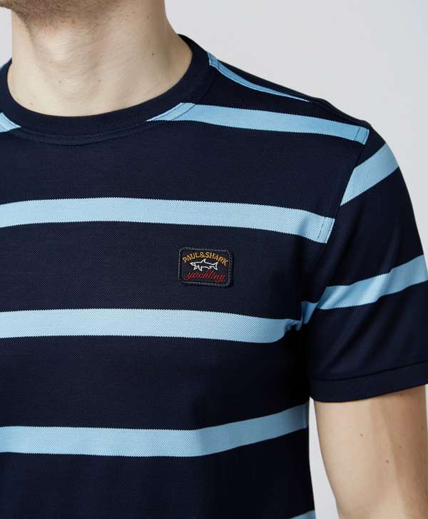 Paul and Shark Stripe Pique T-Shirt - Exclusive | scotts Menswear