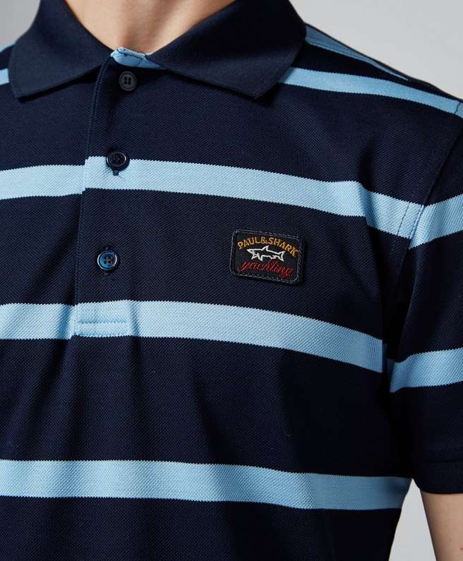 Paul and Shark Stripe Polo Shirt | scotts Menswear