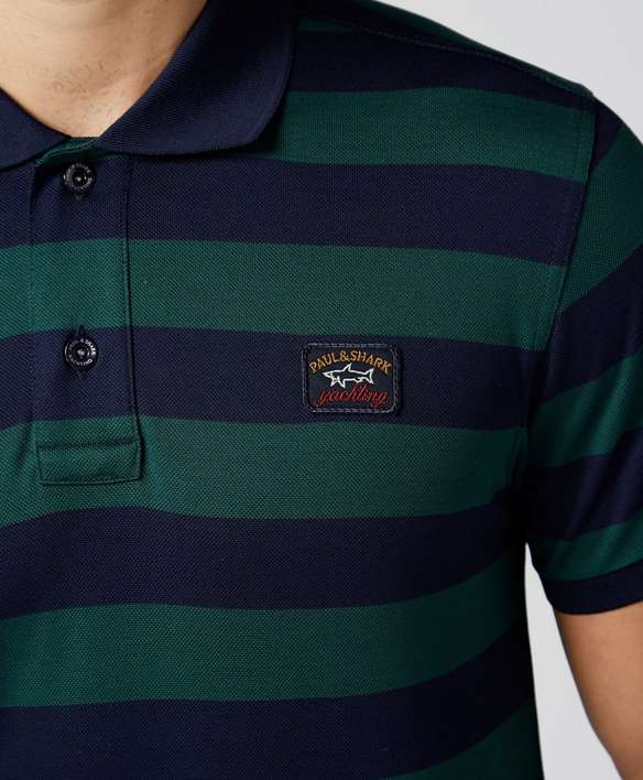 Paul and Shark Block Stripe Polo Shirt | scotts Menswear