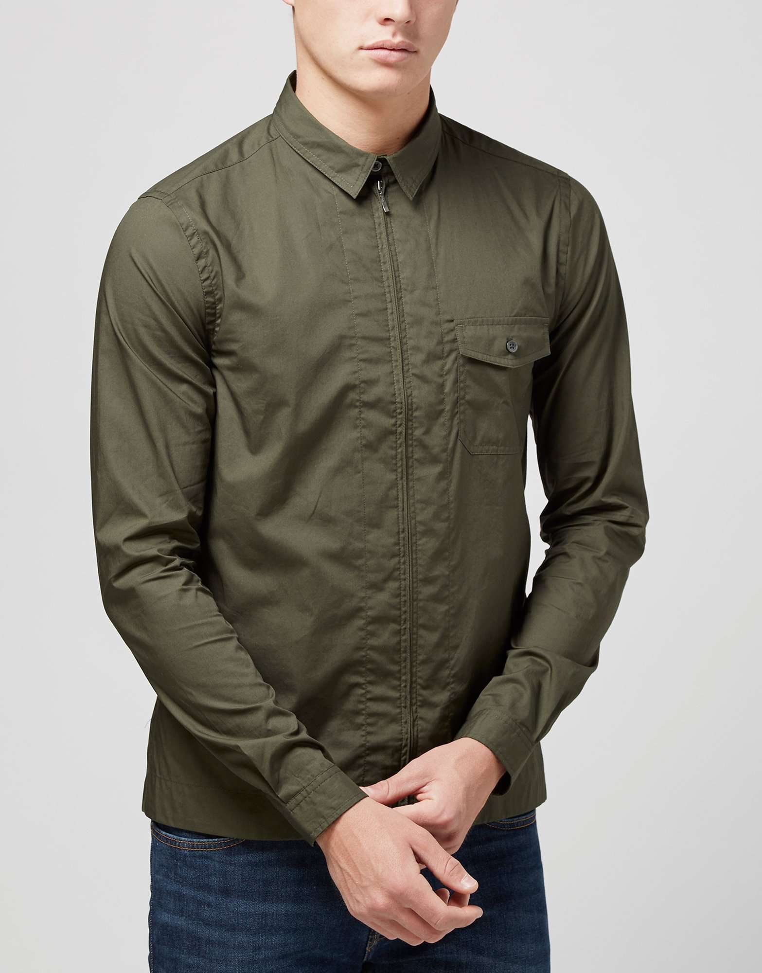 Pretty Green Zip Front Shirt | scotts Menswear