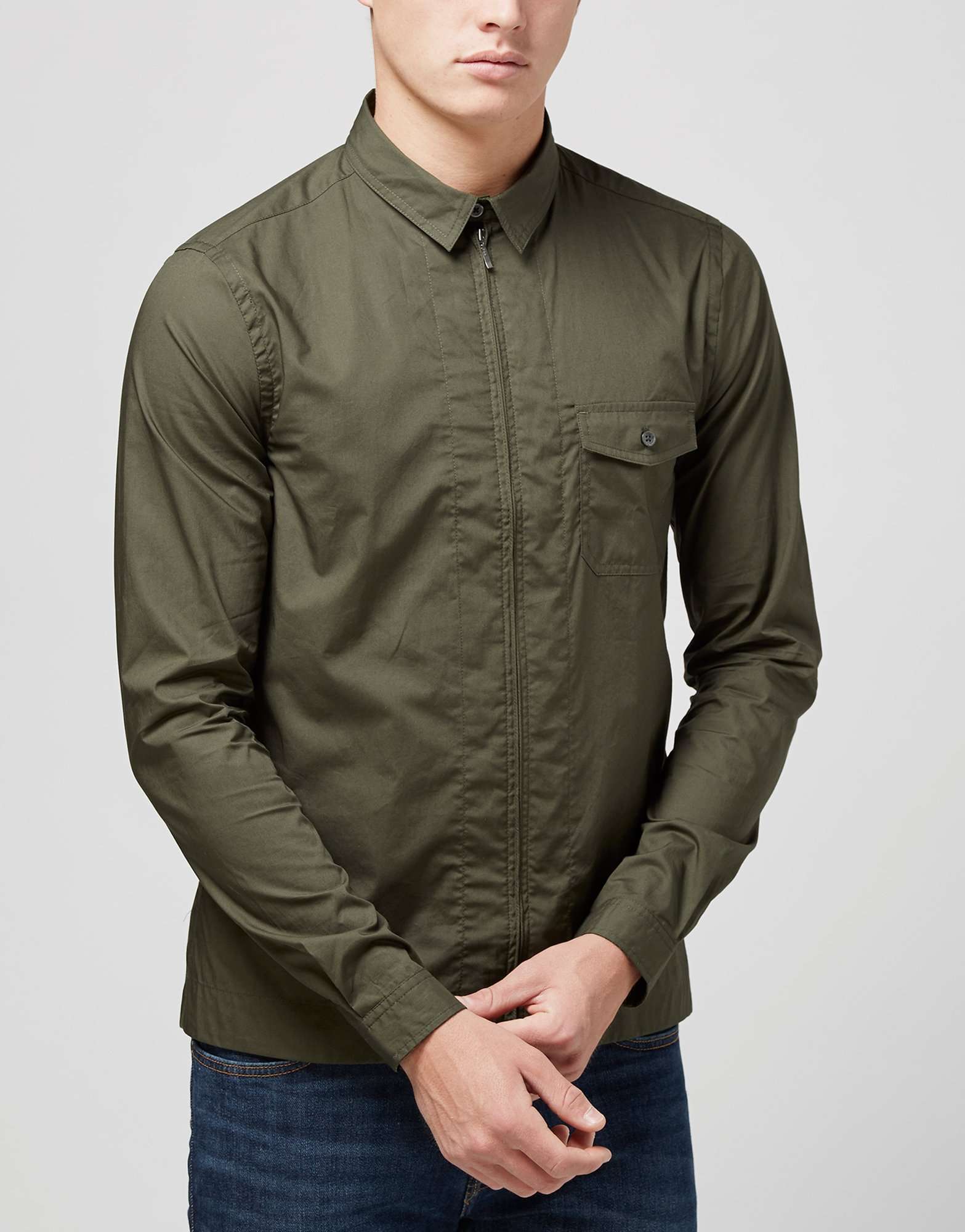 mens full zipper short sleeve shirts