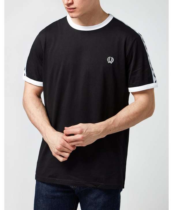 black and white fred perry t shirt