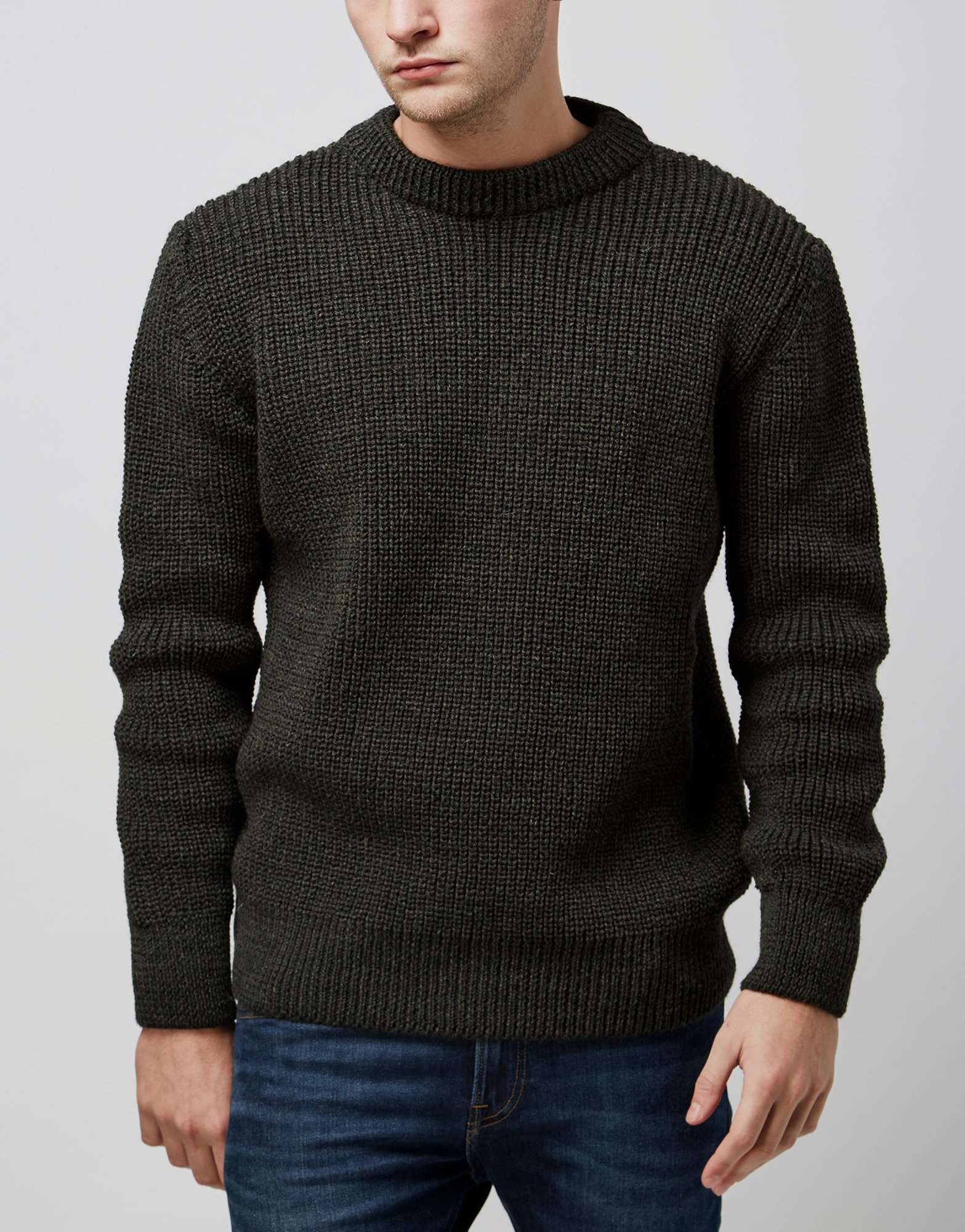 Gloverall Wool Crew Knit | scotts Menswear