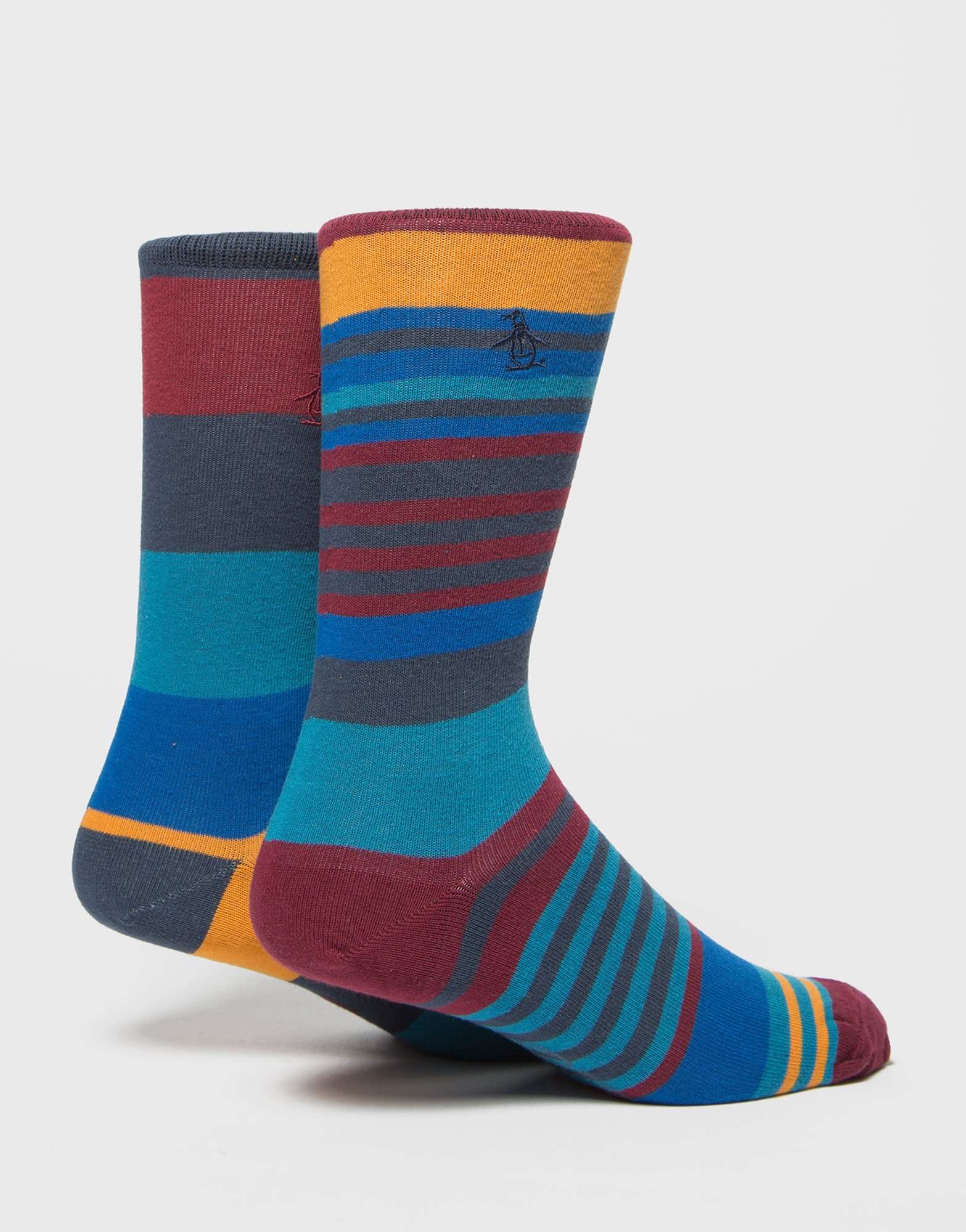 Original Penguin Two Pack Block Stripe Socks Exclusive scotts Menswear