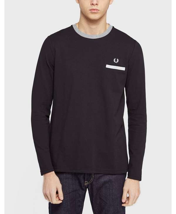 fred perry long sleeve t shirt white