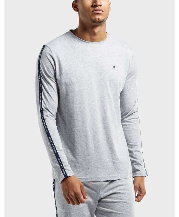  Tommy  Hilfiger  Logo Tape Long  Sleeve  T  Shirt  scotts Menswear