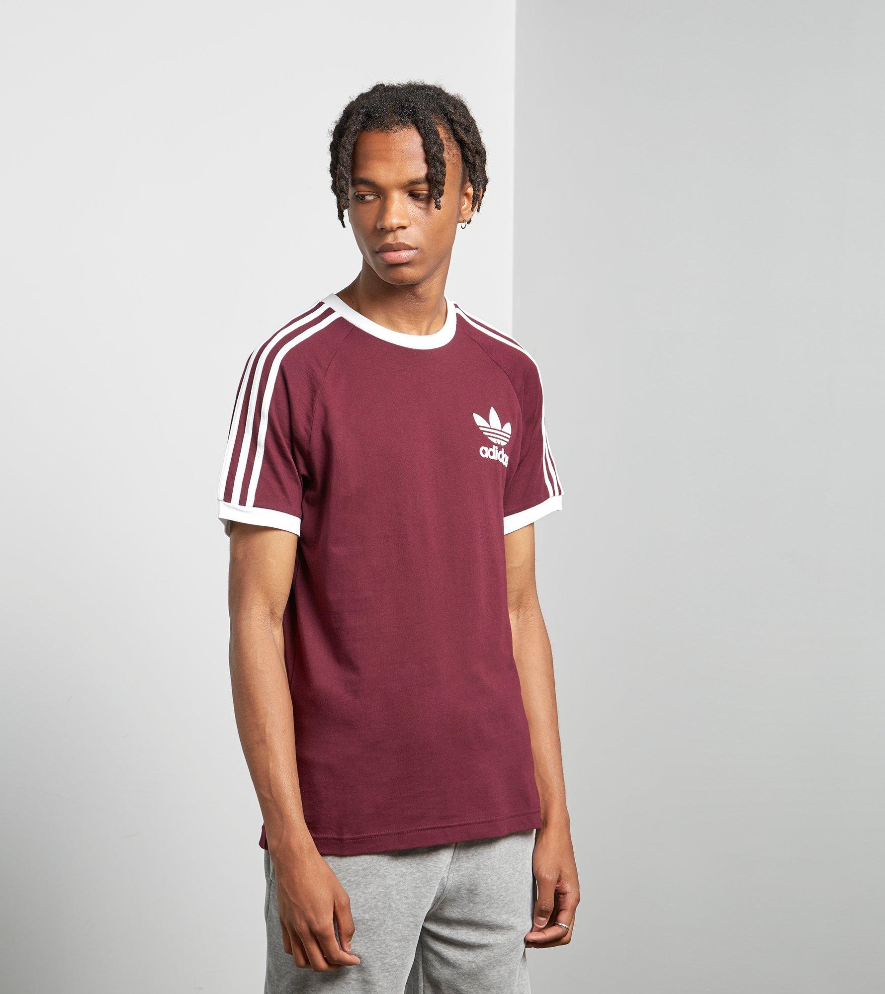 burgundy adidas california t shirt 