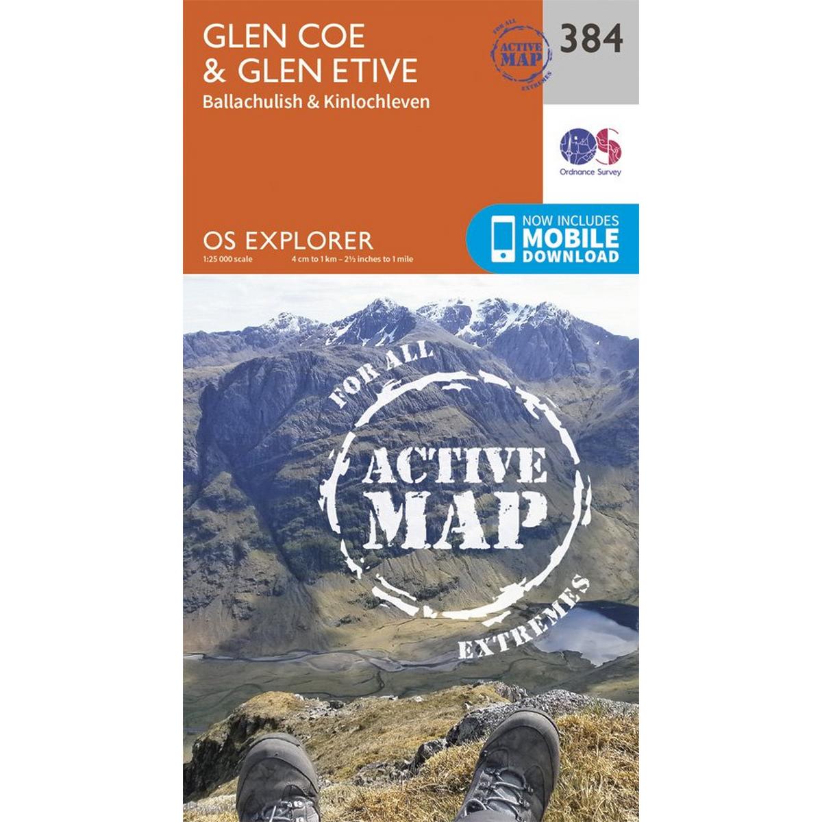 Ordnance Survey OS Explorer ACTIVE Map 384 Glen Coe & Glen Etive
