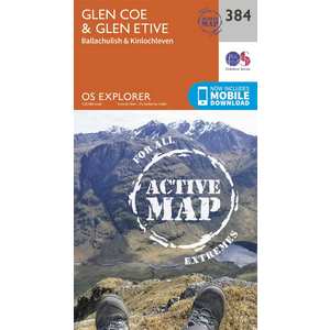 OS Explorer ACTIVE Map 384 Glen Coe & Glen Etive