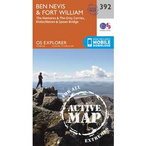 OS Explorer ACTIVE Map 392 Ben Nevis and Fort William