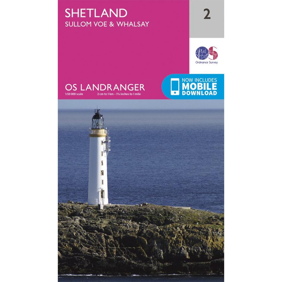 Ordnance Survey OS Landranger Map 02 Shetland - Sullom Voe & Whalsay