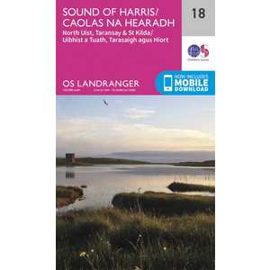 OS Landranger Map 18 Sound of Harris, North Uist, Taransay & St Kilda